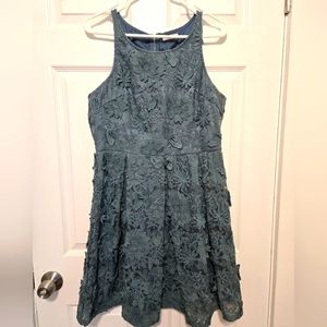 Sleeveless Teal Floral Dress